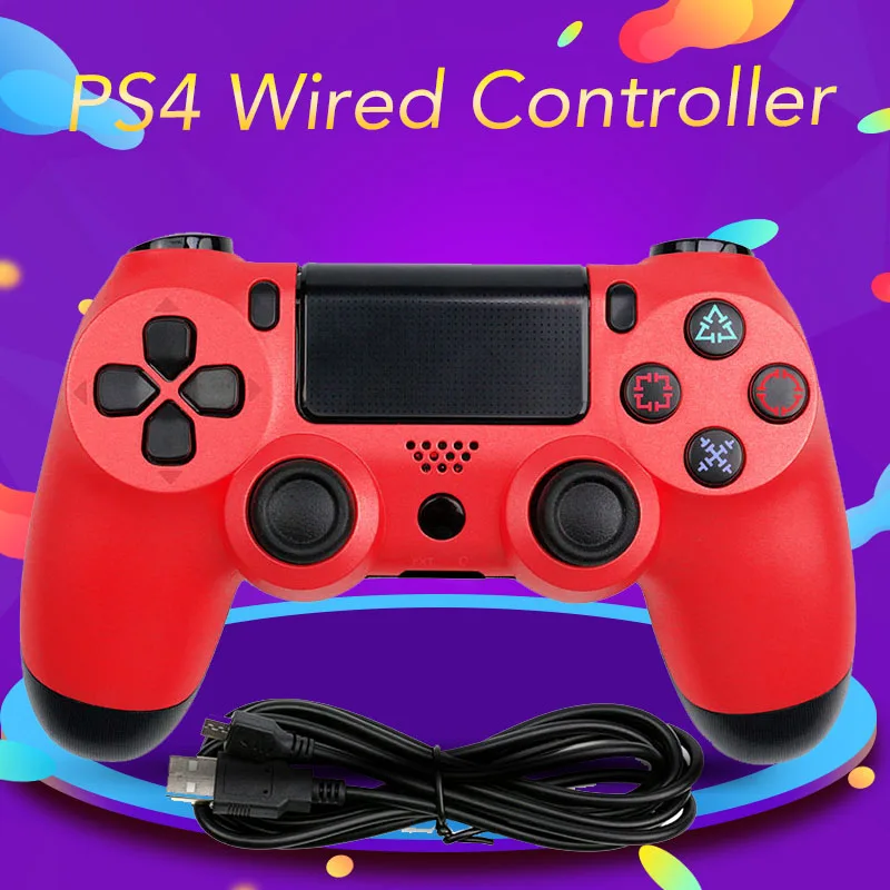 

Wired Game Controller For PS4 DualShock Vibration Joystick Gamepads Compatible PlayStation 4