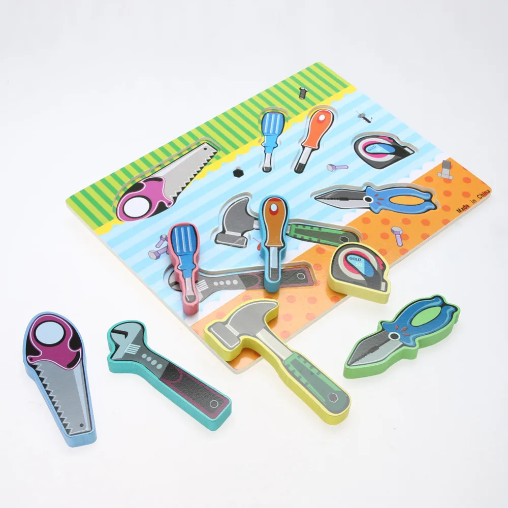 1pc Wooden Puzzle Toy DIY Repair Tools Wooden Jigsaw Puzzle Baby