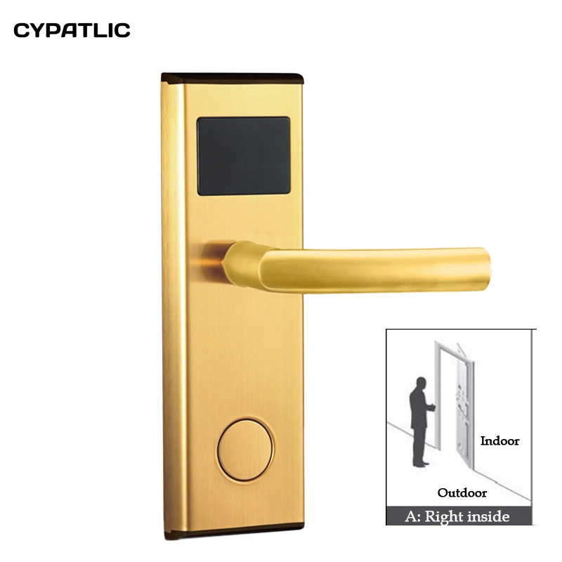 Golden right inside Бесплатное программное обеспечение Rfid отель замок IC карта отель замок система - Цвет: Golden right inside
