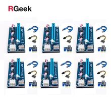 6 шт. 006C USB 3.0 pci-e express 1X 4x 8x 16x Extender Райзер адаптер карт SATA 15pin штекерным 6pin Мощность кабель