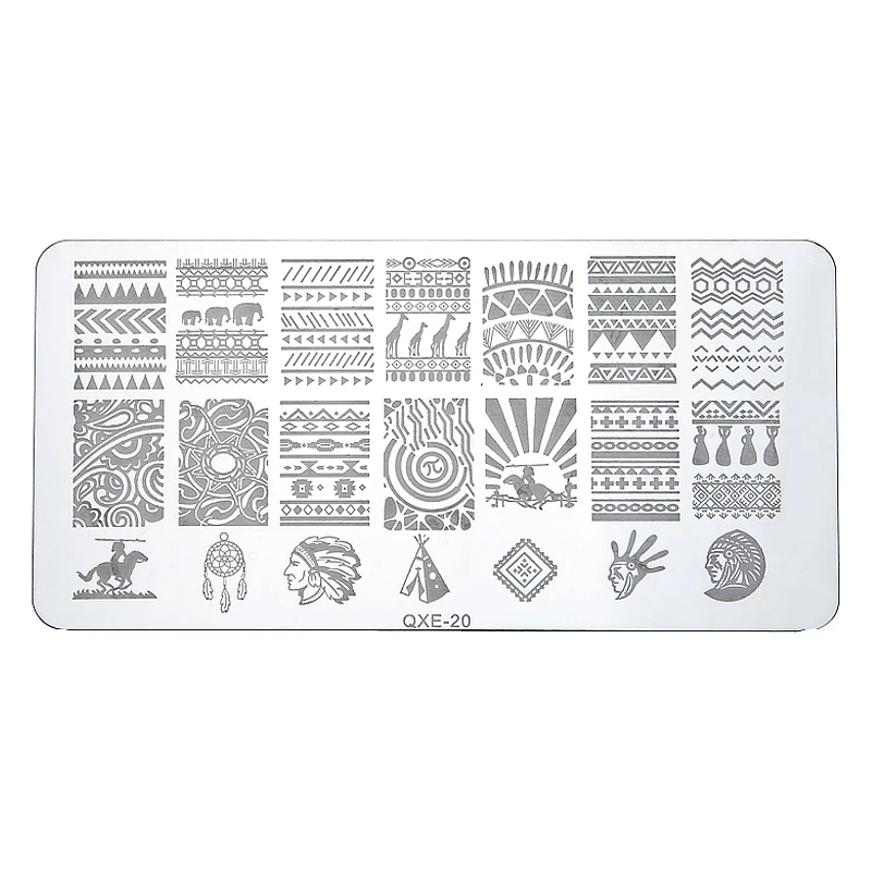 Monja Nail Art 12x6 см 20 видов конструкций животный геометрический узор шаблон