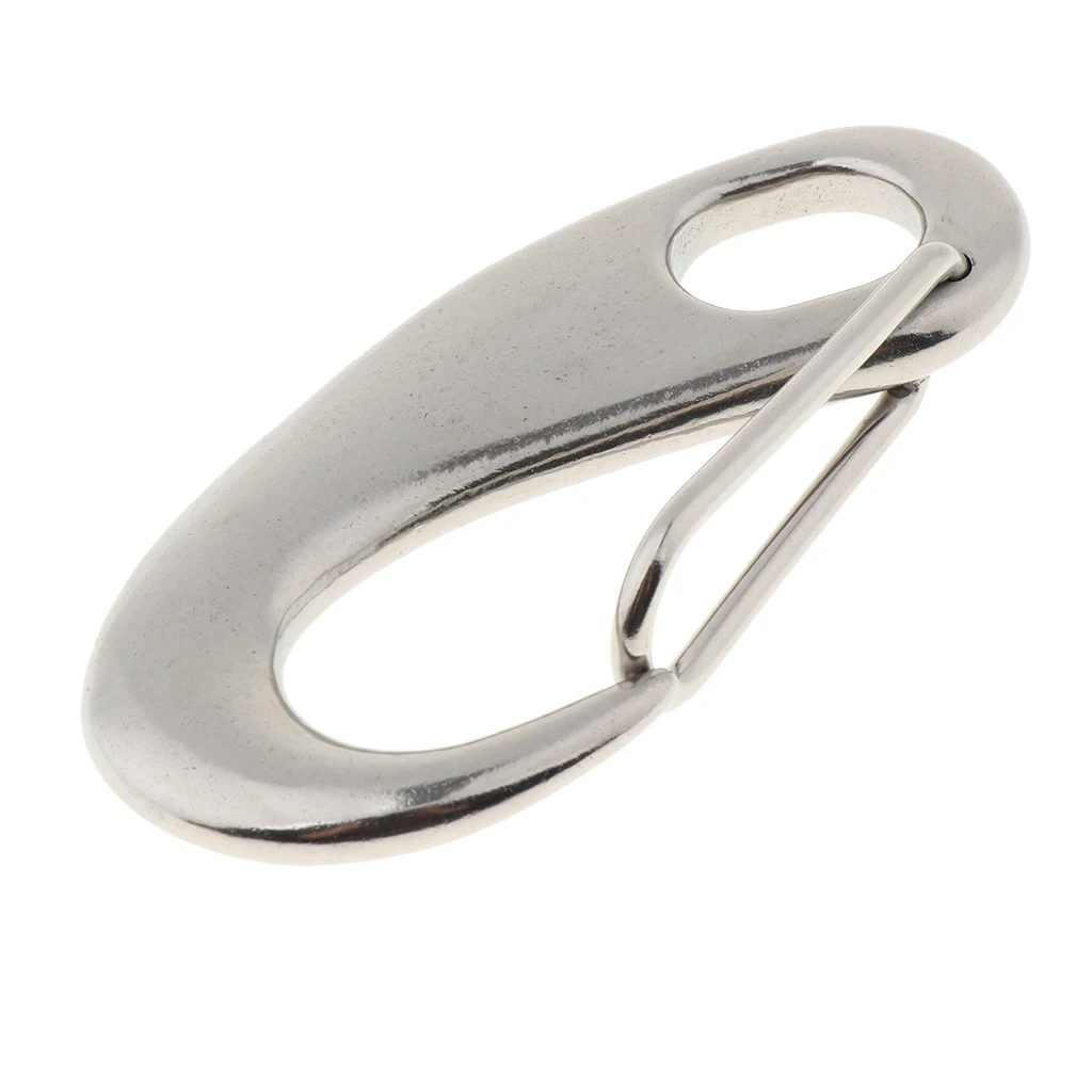 10cm Stainless Steel Egg Shape Spring Snap Clip Hook Quick Link Carabiner