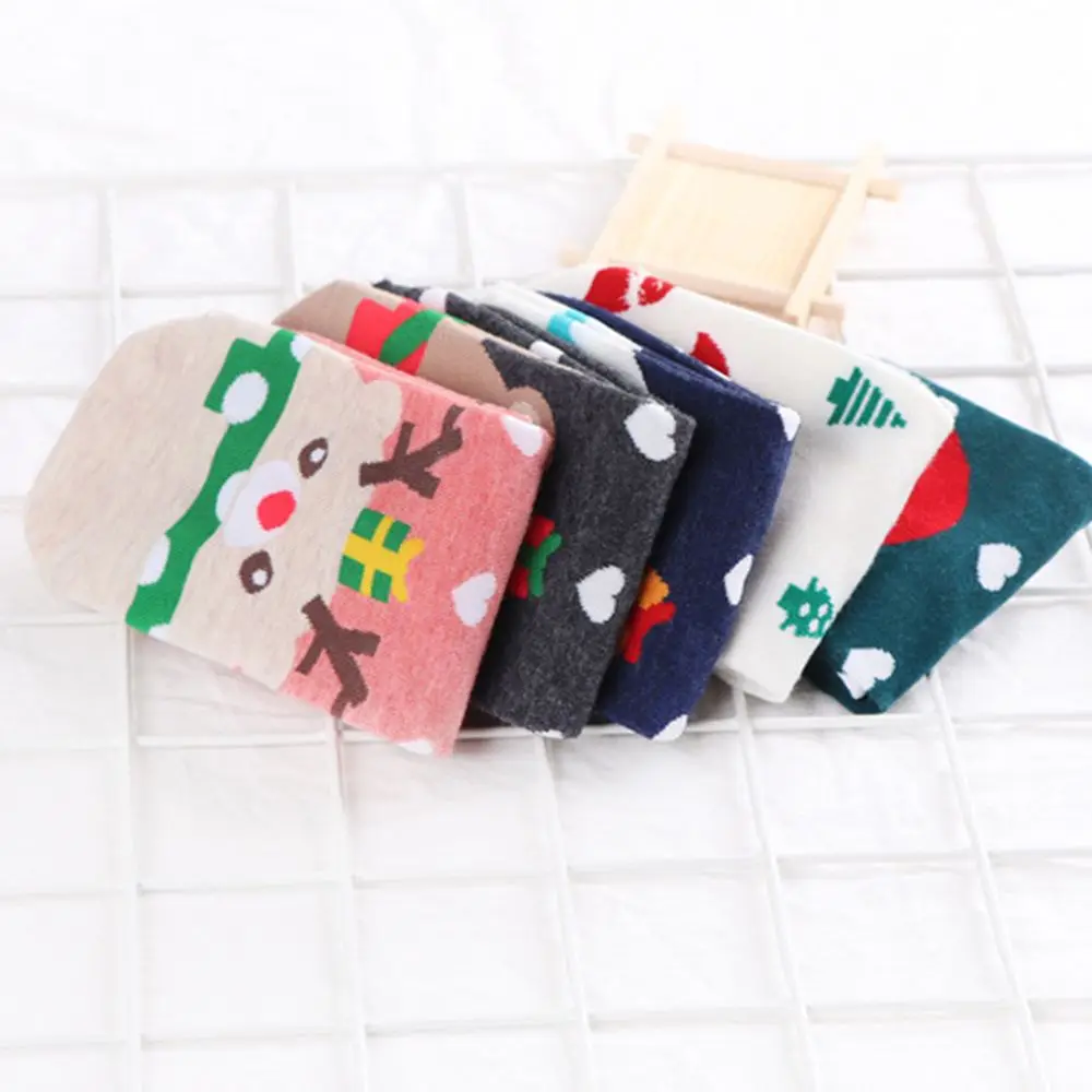Модные женские рождественские хлопковые короткие носки с лосем зимние носки милые забавные счастье кавай подарок на год для мужчин
