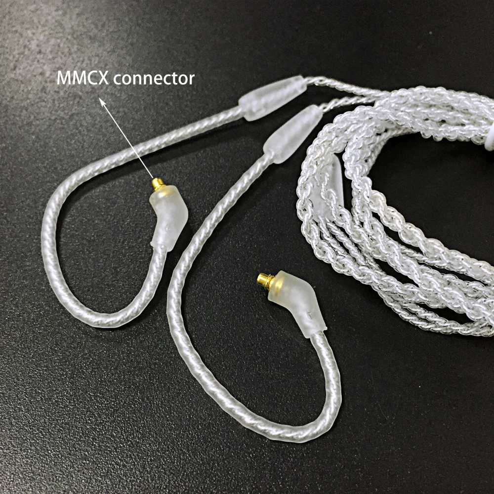 DIY пользовательские IEM в ухо монитор MMCX кабель один Кристалл Медь посеребренный кабель обновление провода для наушников