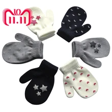 TELOTUNY Мода милый, для новорожденных и малышей с принтом со звездой Лидер продаж для мальчиков и девочек зимние теплые перчатки IU20