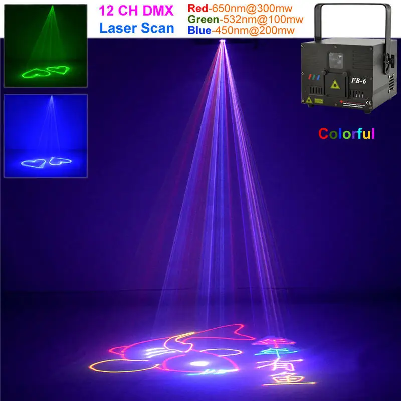 

AUCD 2pcs 1W DMX ILDA RGB Animation Beam Laser Projector Light DJ Party Nightclub Professional KTV Wedding Stage Lighting FB-6