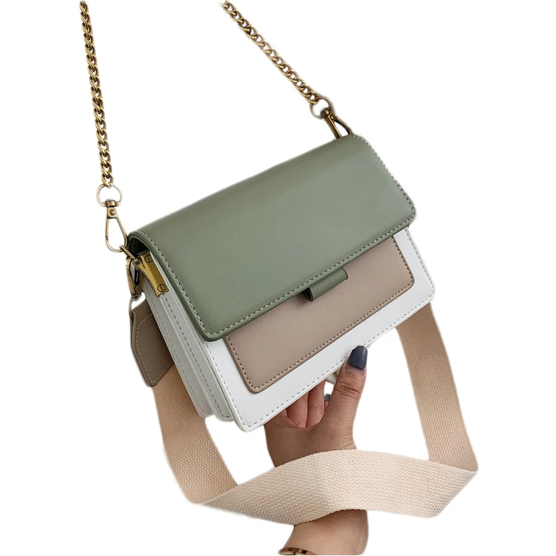 

Mini Leather Crossbody Bags For Women 2019 Green Chain Shoulder Messenger Bag Lady Travel Purses and Handbags Cross Body Bag