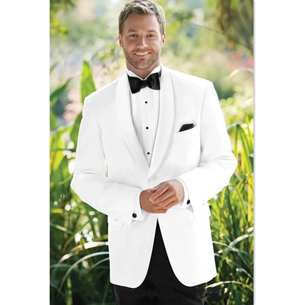 2017 Mens White Suits Business Blazer Casual Men Suit Set (Jacket+Pants