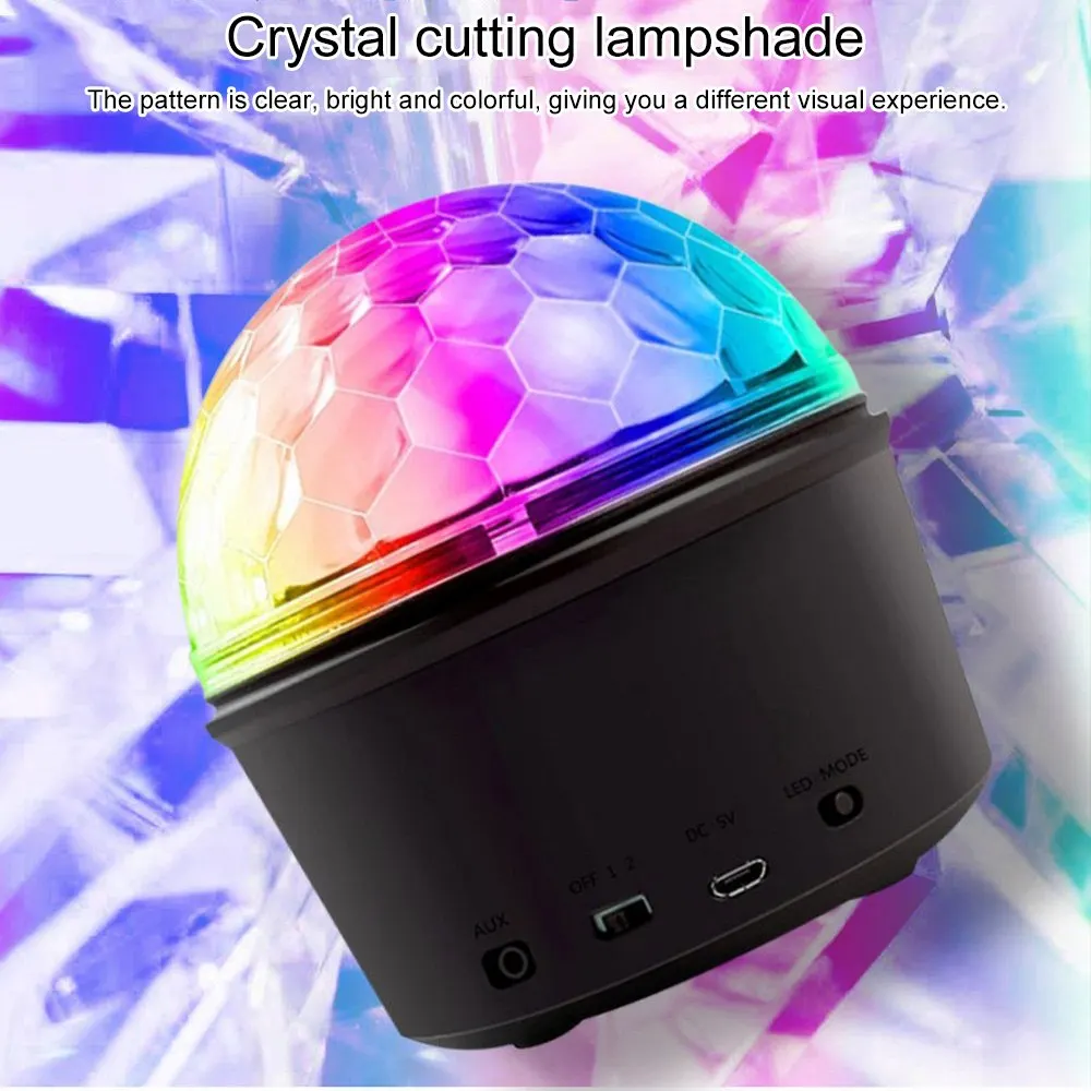 Мини светодиодный хрустальный магический шар Bluetooth музыкальный фонарь 9 цветов сценический легкий абажур мини USB диско-Свет шар лазерный DJ