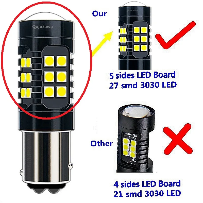 2 шт. 1157 P21/5 W BAY15D 1200LM 27 SMD 3030 светодиодный Автомобильный задний тормозной фонарь, автомобильный дневной ходовой светильник, сигнальная лампа, белый, красный, желтый