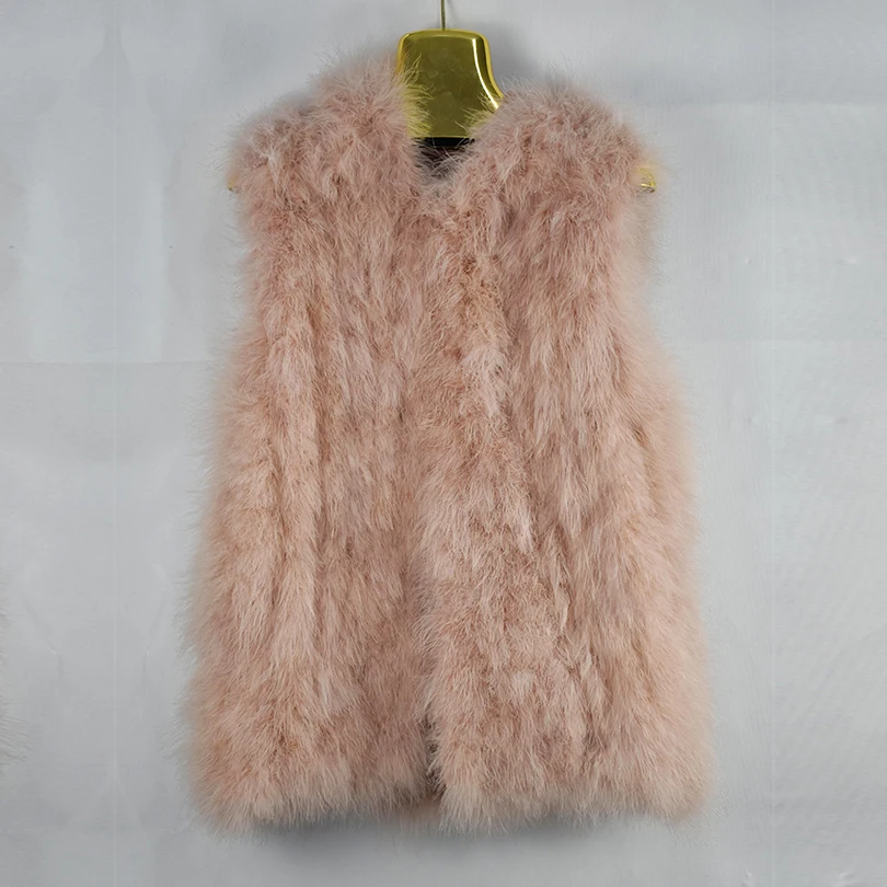 

Жилет с капюшоном из натурального меха страуса для женщин, повседневное теплое пальто, пушистая куртка с капюшоном, мода, новинка, 2020