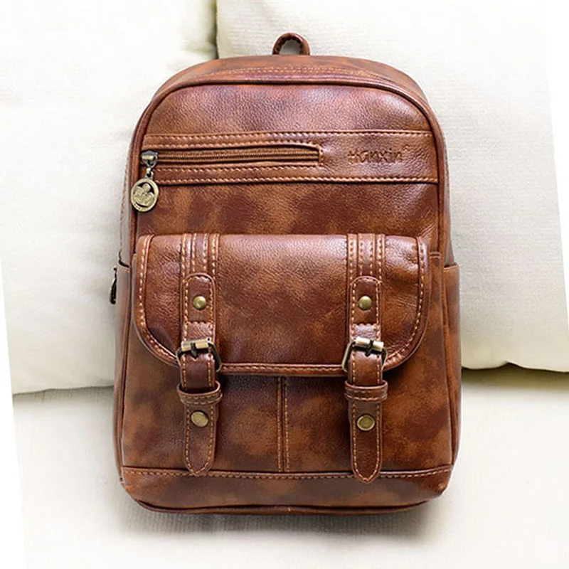 Vintage de cuero de las mujeres de la moda Negro mochila chicas adolescentes marrón mochilas al hombro bolsas de la escuela mochila XA468H Vintage de cuero de las mujeres de la moda Negro mochila chicas adolescentes marrón mochilas al hombro bolsas de la escuela mochila XA468H