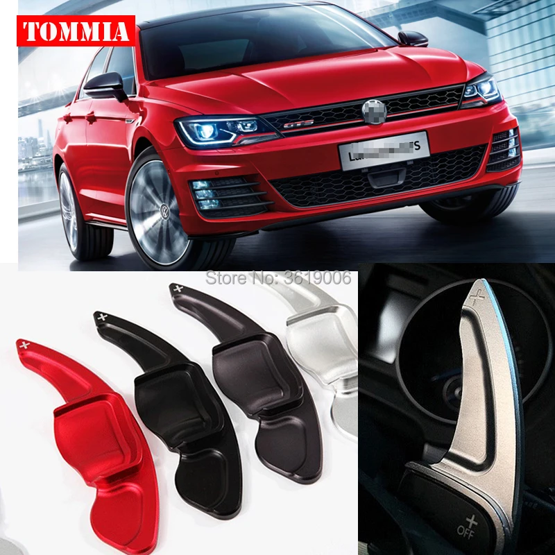 

tommia 2pcs Steering Wheel Aluminum Shift Paddle Shifter Extension For VW lamando 2013-2015 Car-styling