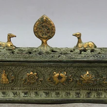 USPS в США S1977 1" Тибет Буддизм Бронзовый Gild 8 Благоприятный Символ Dog Курильница Курильница