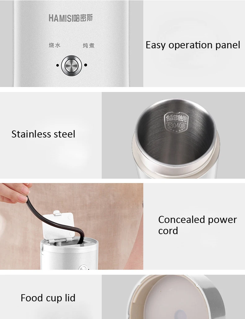 Kettle Portable Stainless Steel Mini Travel Kettle Water Heater Electric Kettle ThermAl Water Bottle Insulation Health Cup