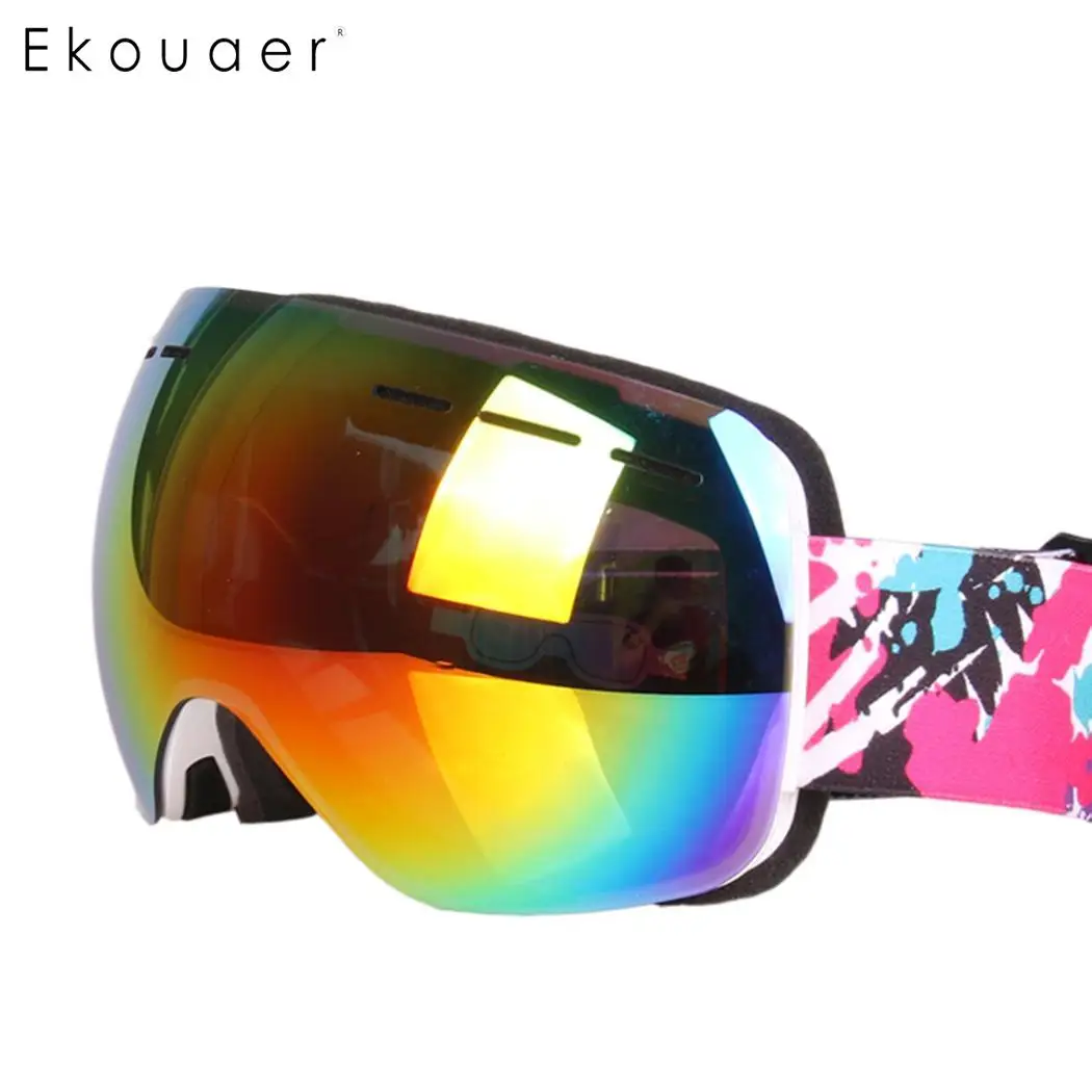 Лыжные очки двухслойные UV400 противотуманные лыжные для катания на лыжах