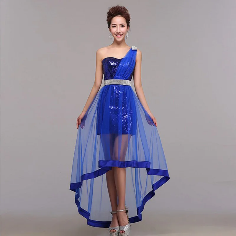 royal blue sequin dress short