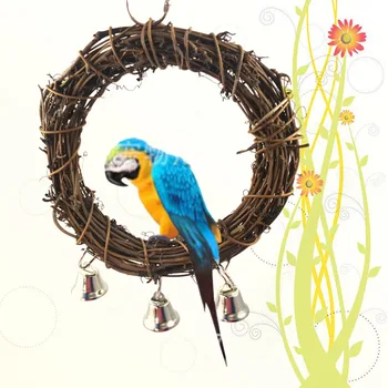 

Bird Parrot Hanging Swing Rings Balls with Bells Chew Toy for Birds Standing Pet Toy Supplies Hot Sale