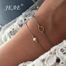Faux Pearl Rope Bracelet Gold Love Heart Boho Bracelets for Women Wax Chain String Bracelet Set Adjustable Jewelry Accessories Faux Pearl Rope Bracelet Gold Love Heart Boho Bracelets for Women Wax Chain String Bracelet Set Adjustable Jewelry Accessories