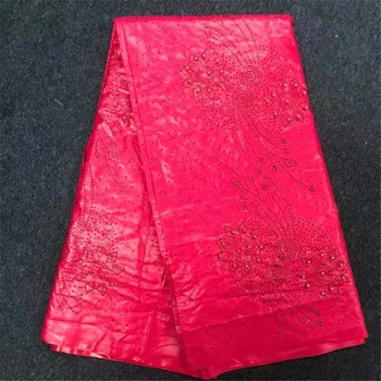 

red african tissu bazin riche getzner 2018 guinea brocade fabric factory-direct-fabric latest 5yard/lot H577-1