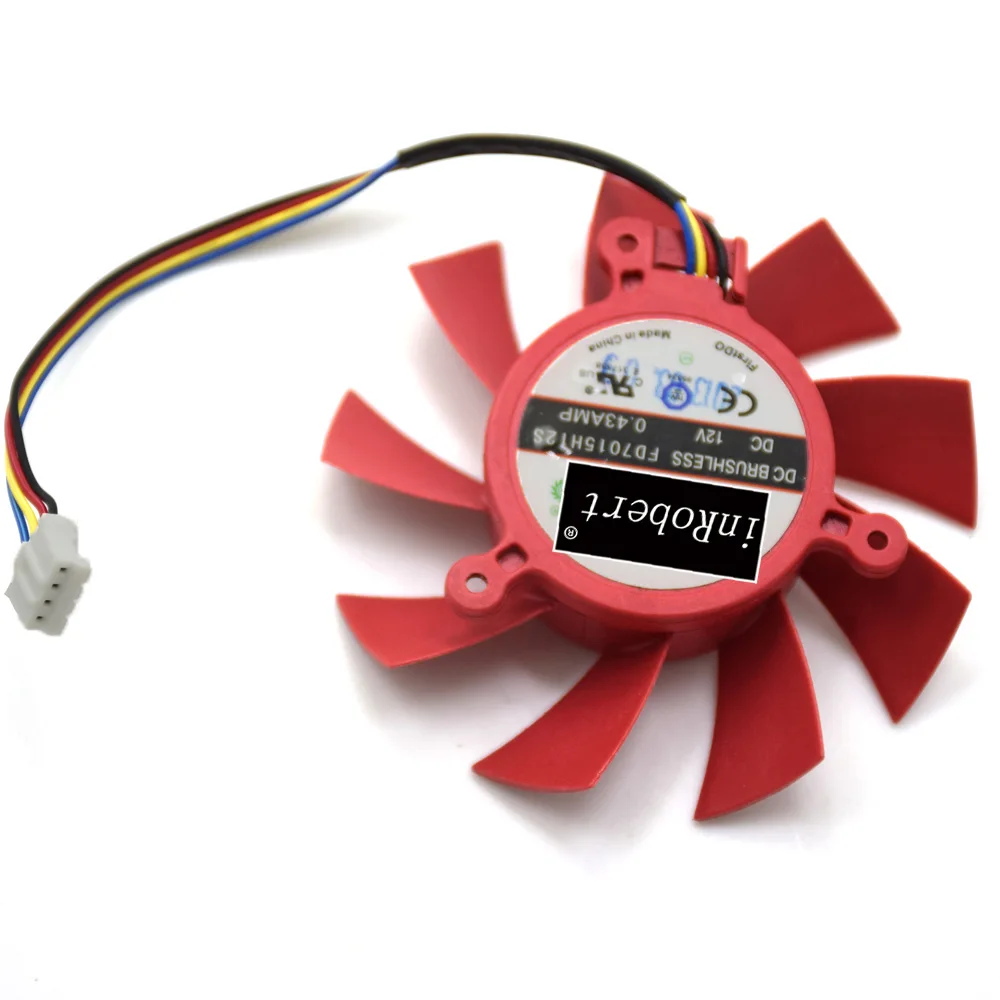 Видеокарта Firstd FD7015H12S 65 мм кулер вентилятор VGA 39 12 В 0.43A 4 провода pin Замена HD5770 HD5850