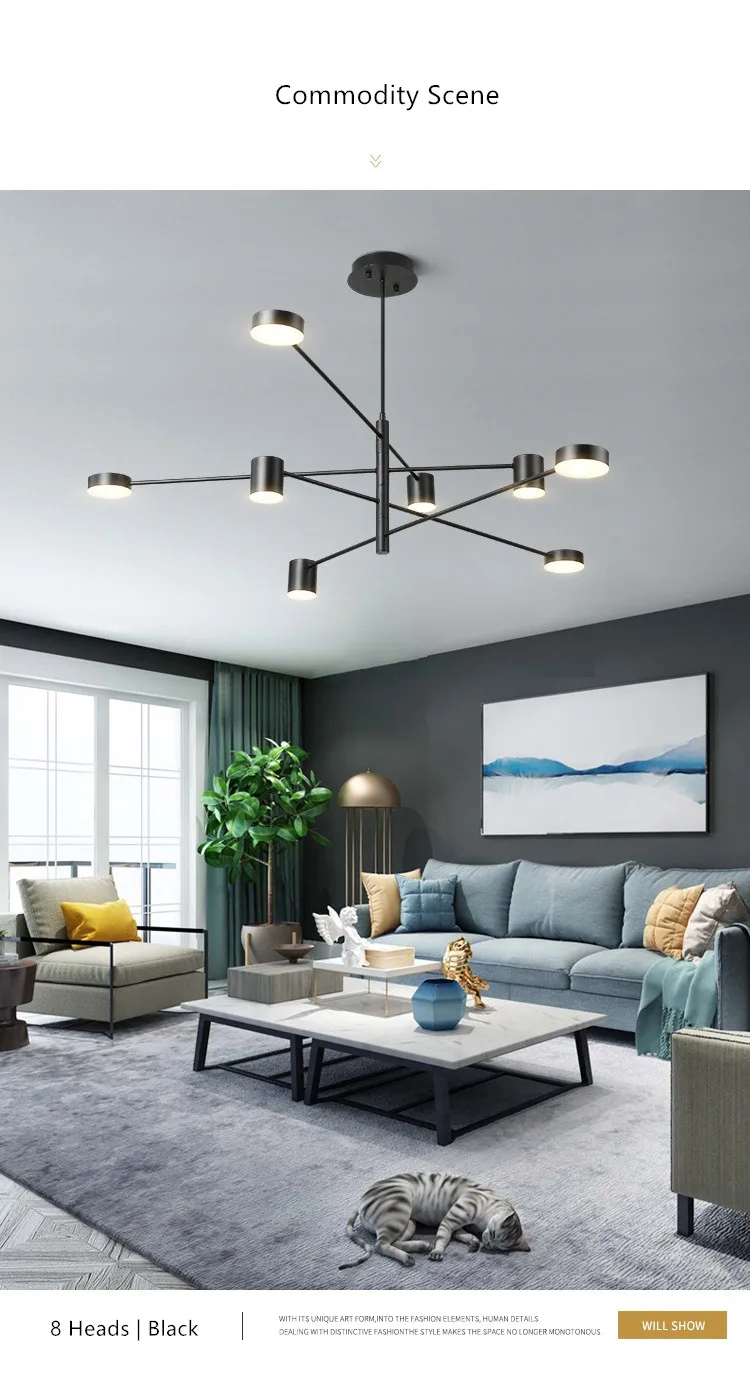 DAR Modern Ceiling Chandeliers Lustre LED Chandelier Lighting Fixtures 5