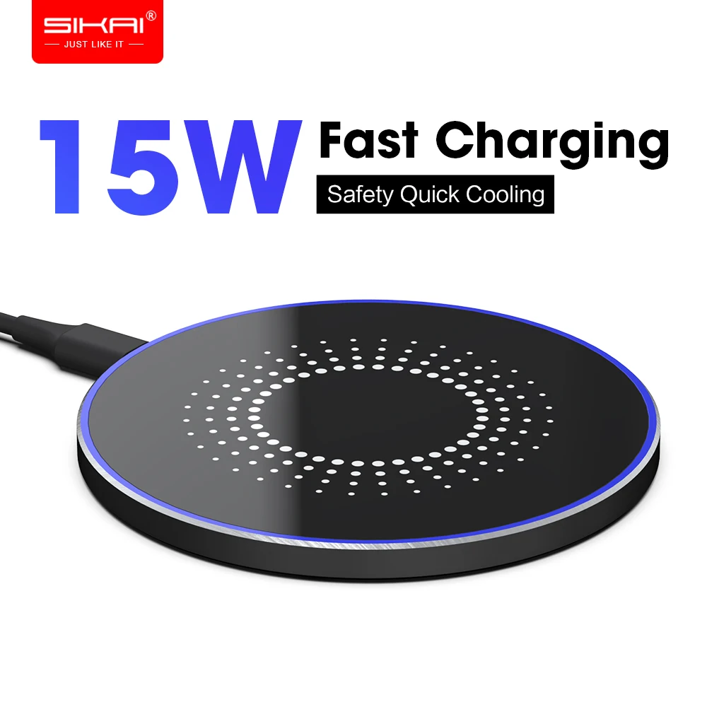 

15W QI Wireless Fast Charger usb tpye c QC 3.0 Quick Charging For iphone samsung s9 xiaomi Moblie phone SIKAI