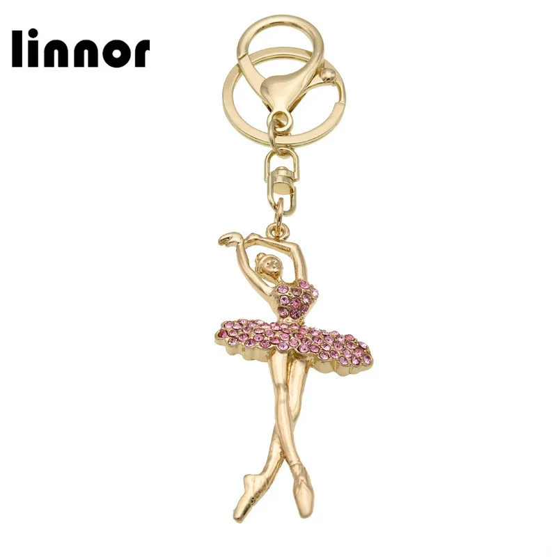 Dincior Cute Dancer Girl Keychains Keyrings Women Rhinestone Key Chain Bag Pendant Mary Kay Gift for Porte Clef | Украшения и