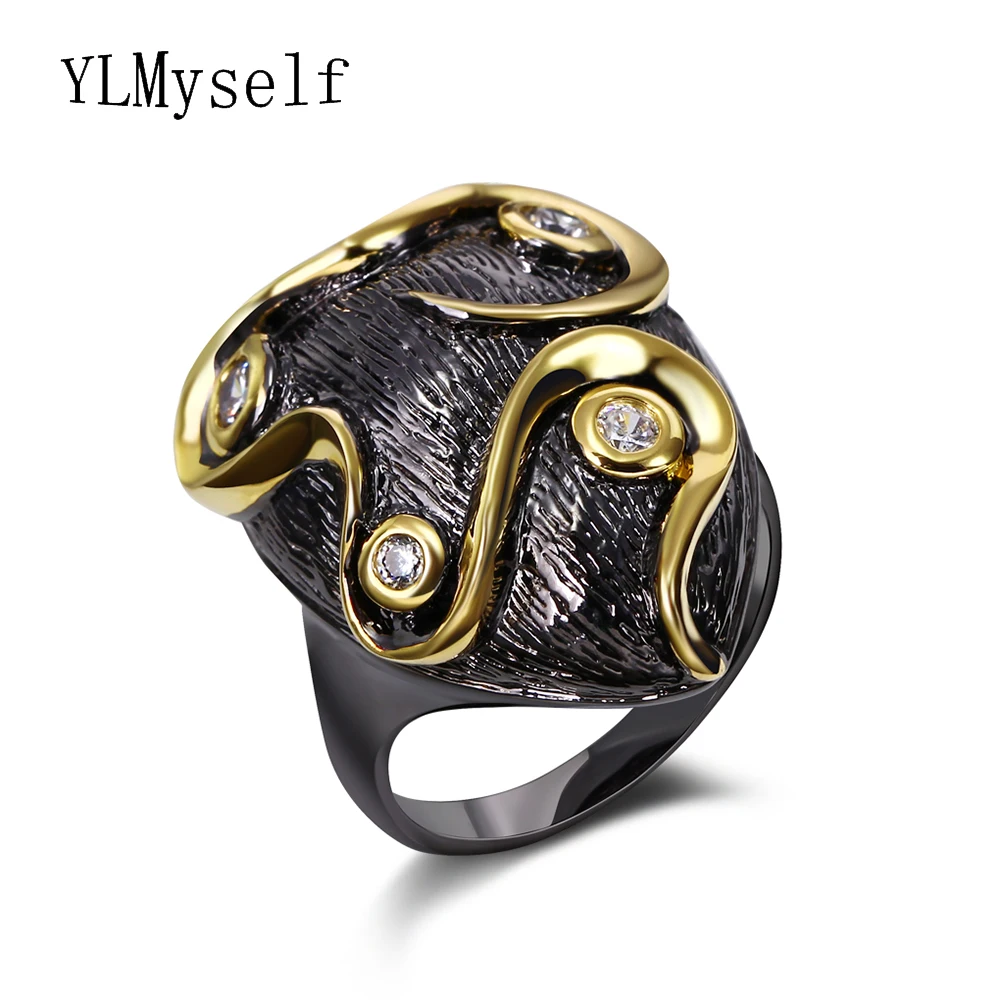 

Unique designer black ring anel aneis anillos bague femme Women's Fashion jewelry vintage female cocktail finger rings