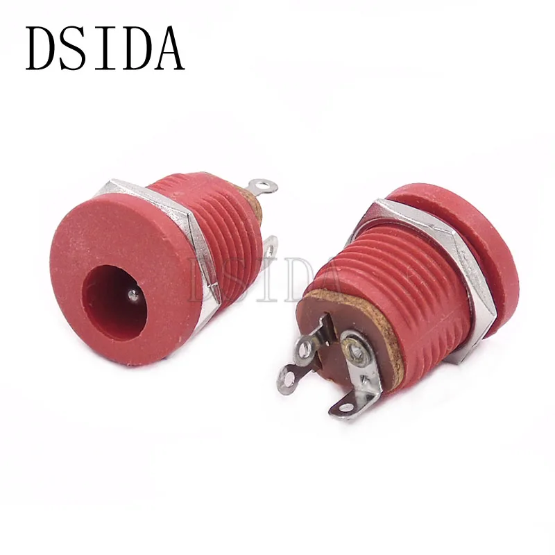 

10Pcs DC-022 5.5*2.1MM 5.5 x 2.1 mm DC Power Socket DC022 DC Connector Panel Mounting Red