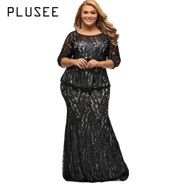 sexy lace plus size dresses