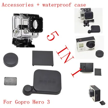 

Underwater Waterproof Housing Case+ For Gopro hero 3 Lens Cap Cover +Battery & Side Door Cover For Gopro Hero 3 Camera Mount
