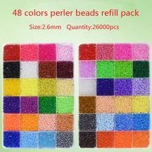 26000 шт./компл. 2,6 мм Хама бусины perler 48 цветов головоломки Oyuncak Perlen головоломки игры для детей игрушки головоломки подарок развивающие игрушки