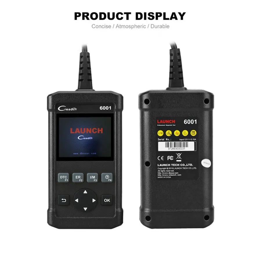 Original Launch DIY Code Reader CReader 6001 Full OBDII OBD2 functions Support O2 Sensor Test CReader 6001