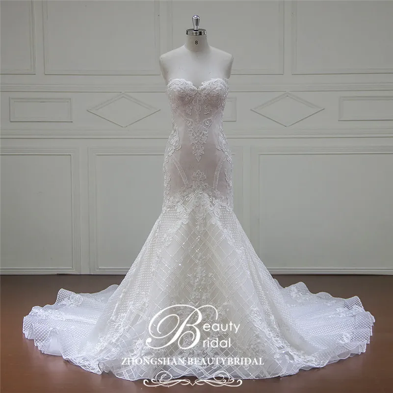 Beautybridal Vestido De Noiva Свадебные платья без рукавов Sweethart аппликации Кружева линия на платье невесты свадебное платье XF16110