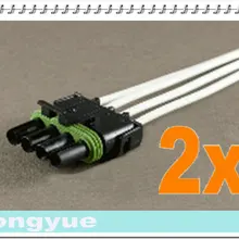 Longyue 2 шт. 4-путь плоским женский comnector свинья хвост Погодный пакет жгутов 25 см проволоки
