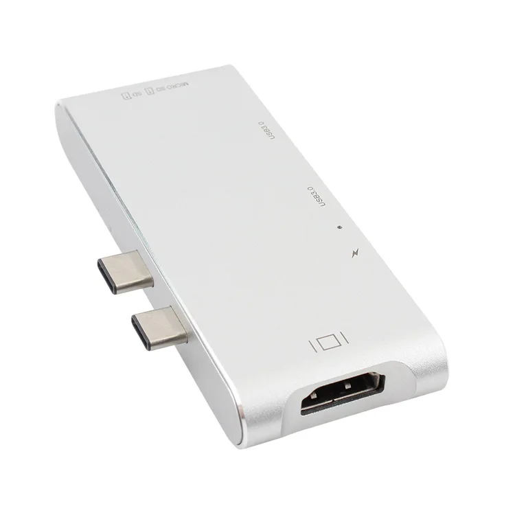 USB Type C HUB к HDMI 4k адаптер с SD/Micro SD кардридером 3 0 порт s Power port Combo для MacBook Pro|USB-хабы| |