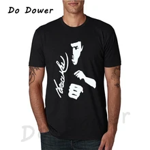 Esfuerzo 2018 de moda de los hombres T camisa Hip-hop manga corta Camiseta cuello en O 100% algodón Homme Bruce Lee impreso casual de marca camisetas