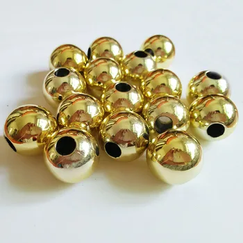 

necklace findings choker chunky materials 18mm gold Plated Acrylic Beads spacer big smooth round Pendants diy charms Jewelry