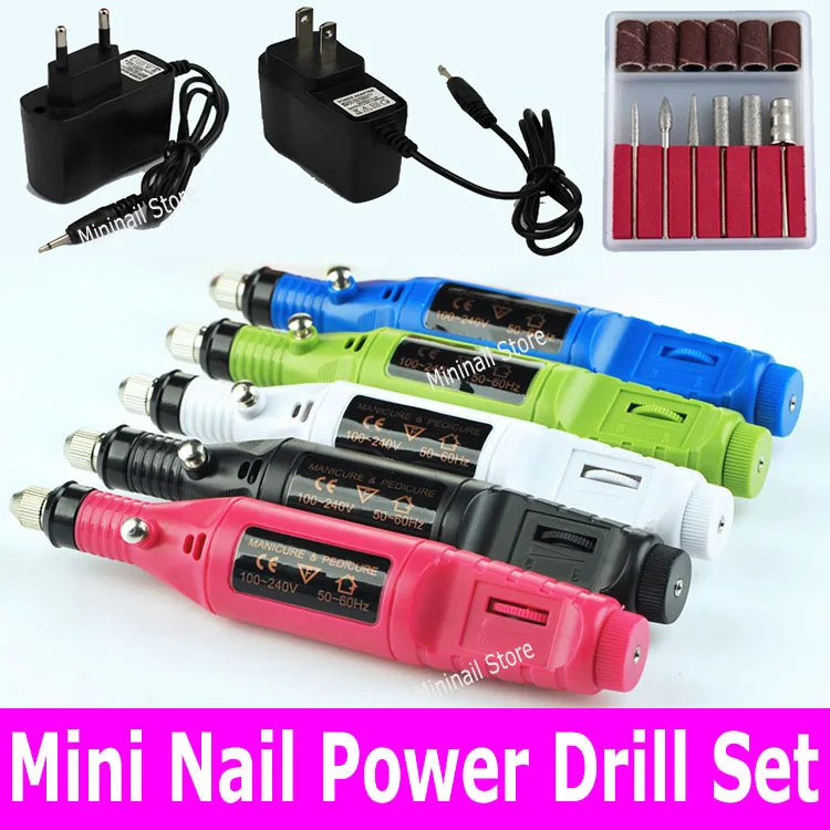

Nail Power Drill Set 6bits Professional Electric Drills Manicure Styling Tool Pedicure SWO Filing Shaping Tool Feet Care Product