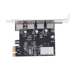 4 порта PCI-E для USB 3,0 концентратор PCI Express Expansion Card адаптер 5 Гбит/с скорость