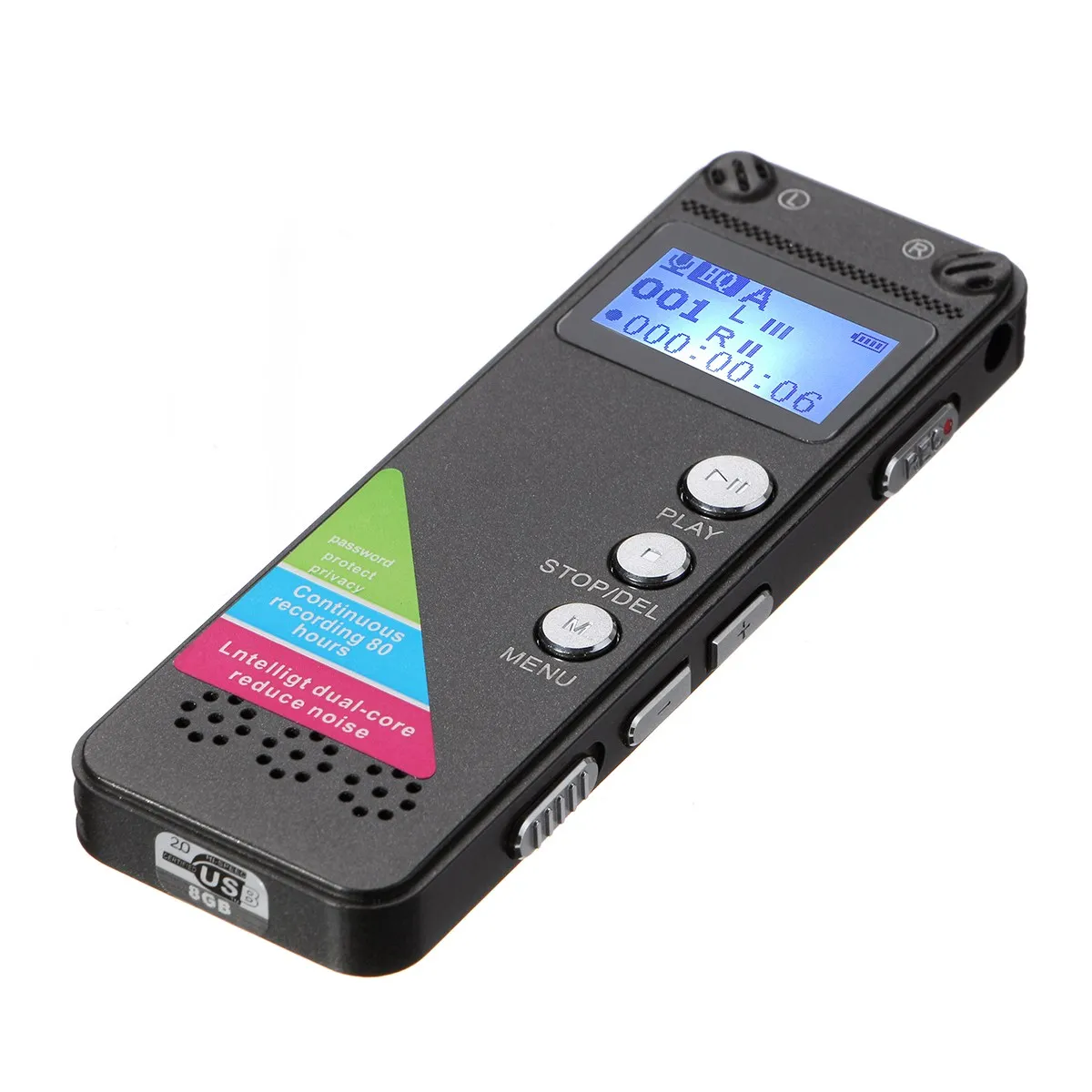 LEORY Mini 8GB Digital Voice Recorder Sound Audio Portable Multi-language Dictaphone With Speaker USB MP3 Player Support TF Card LEORY Mini 8GB Digital Voice Recorder Sound Audio Portable Multi-language Dictaphone With Speaker USB MP3 Player Support TF Card