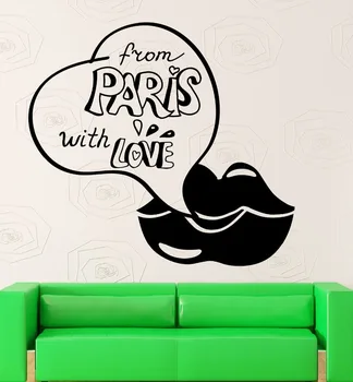 

Wall Sticker Vinyl Decal Love Lips Paris France Europe Travel Girl