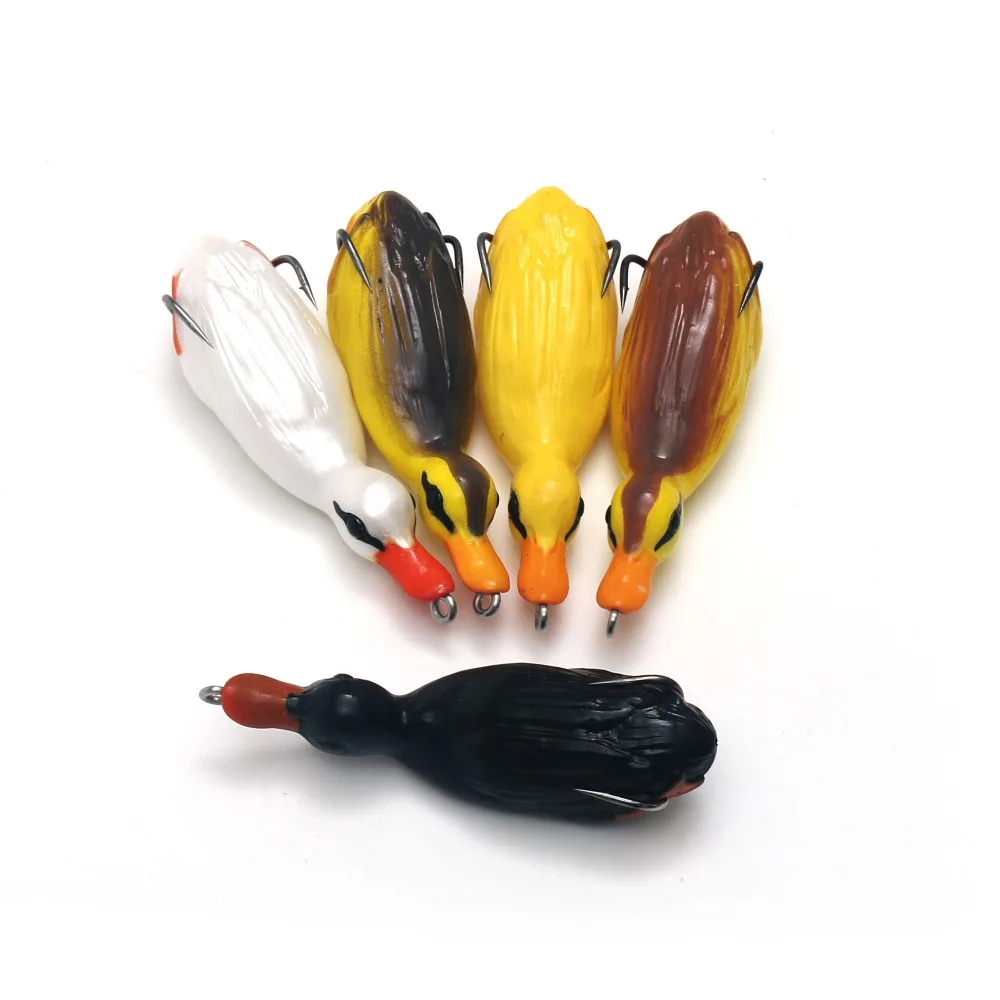 Новинка 22 г 11 см Topwater Duck с тройными крючками для рыболовной приманки Snakehead мягкие