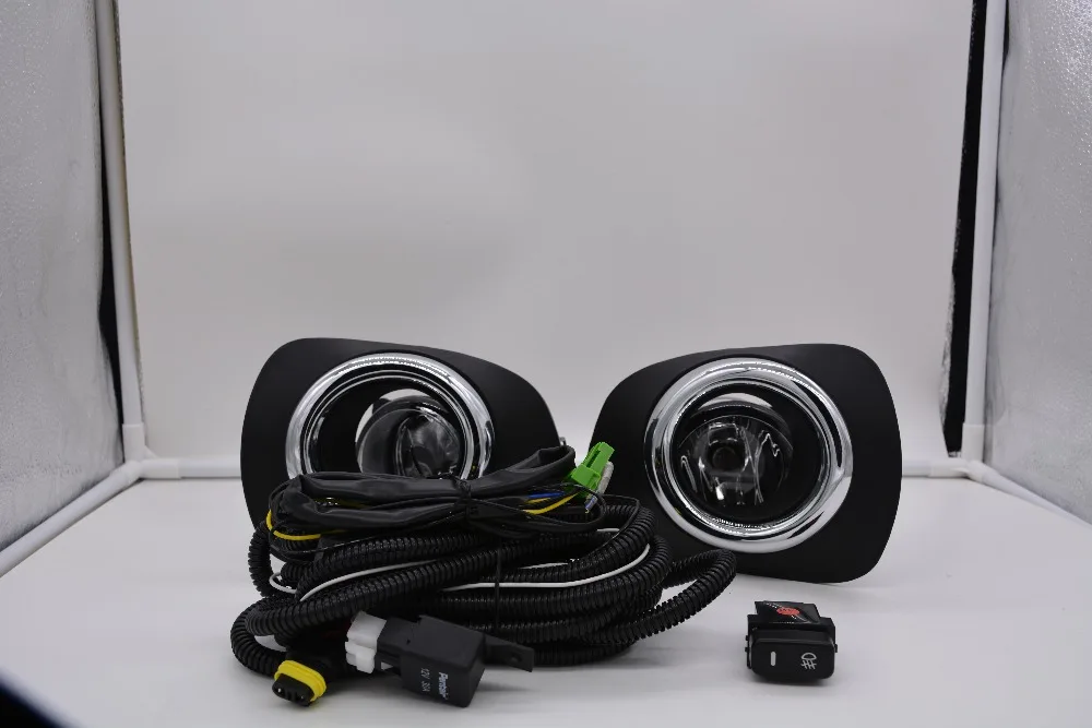 

eOsuns halo fog lamp with wires harness, switch, fog lamp house and frame cover complete kit for Mitsubishi Pajero sport 2010-14