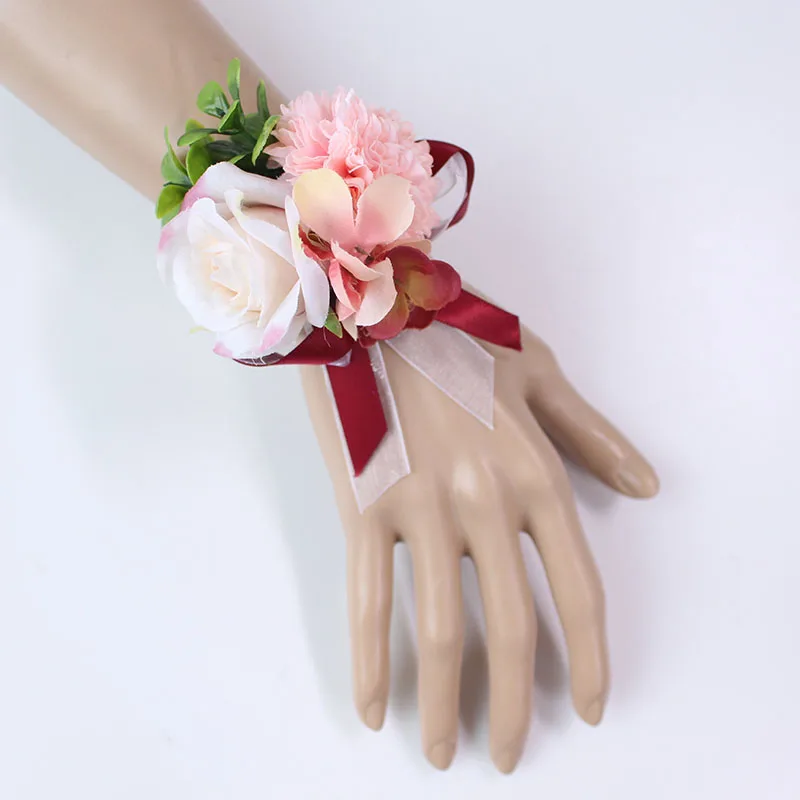 bridesmaid bracelet flower wedding wrist corsage  (5)