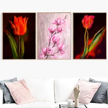 Oil Painting Tulip Flower Nordic Posters And Prints Wall Art Canvas Painting Wall Pictures For Living Room Bedroom Home Decor Oil Painting Tulip Flower Nordic Posters And Prints Wall Art Canvas Painting Wall Pictures For Living Room Bedroom Home Decor