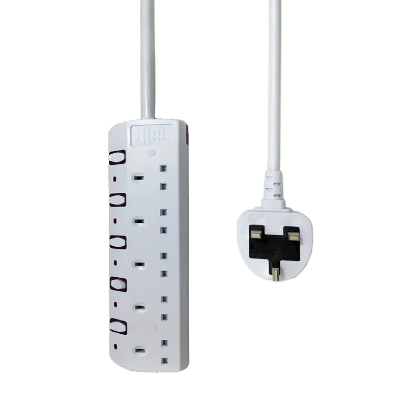 

New Smart Power Strip Socket Surge Protector UK Plug 5 Outlet Charger 2M Power Cord Wall Charger Adapter For Phone Home