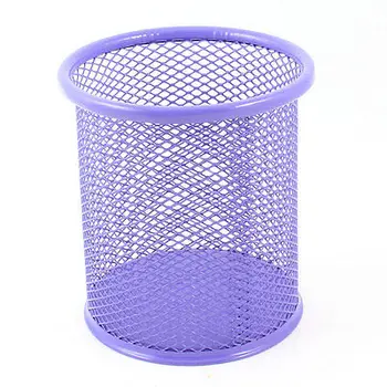 

Stationery 3.3" Dia Cylinder Shape Pen Holder Container Desktop Decor Purple