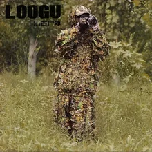 Открытый ghillie Костюмы камуфляж, лесная местность Охота наряд 3D Маскировка Униформа CS Костюмы Набор Снайпер Камуфляж Военная охота ткань